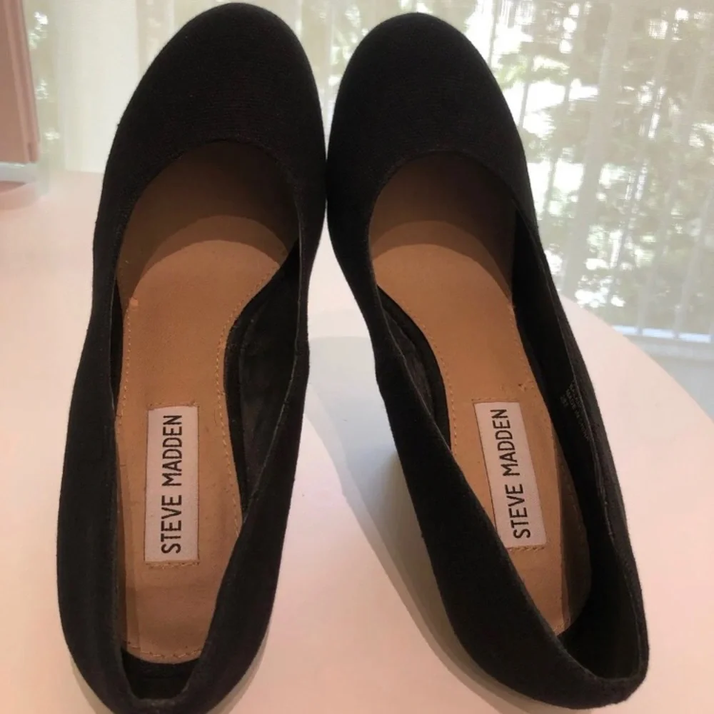 Steve Madden black cork wedges size 7